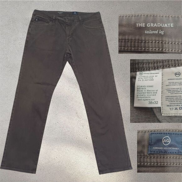 AG Adriano Goldschmied The Graduate Tailored Leg Men's Jeans W38 L32 Grey Color - Picture 1 of 15